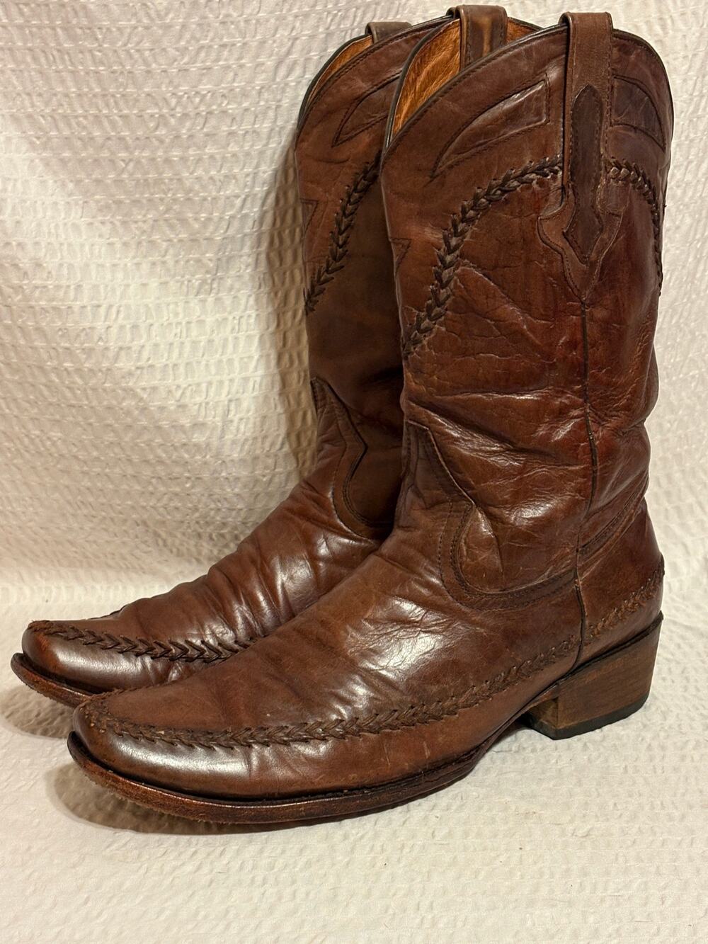 El Presidente Gold Collection Handcrafted Mexico  Leather Cowboy Boots Men’s 13